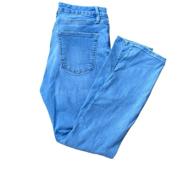 GOOD AMERICAN Good Legs Skinny Jeans Size 14/15 32x28 Light Wash Distressed - Picture 1 of 7